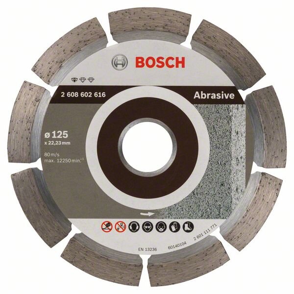 Bosch Diamanttrennscheibe Standard for Abrasive, 125 x 22,23 x 6 x 7 mm