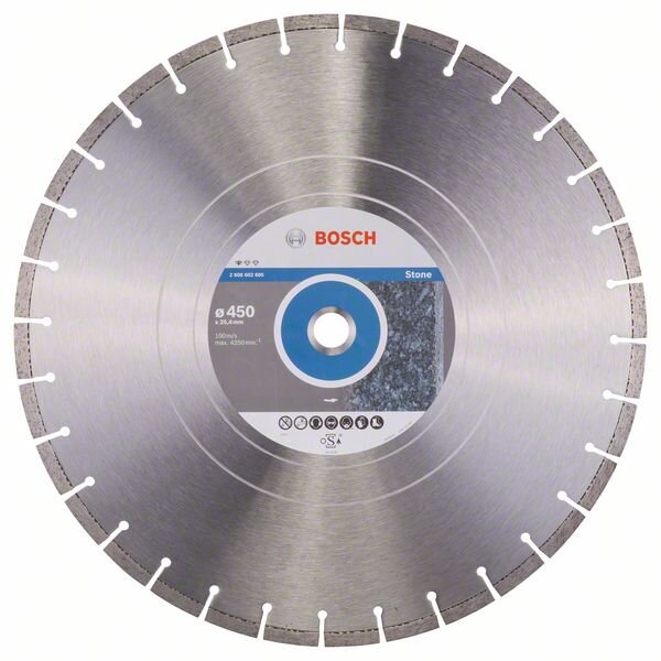 Bosch Diamanttrennscheibe Standard for Stone, 450 x 25,40 x 3,6 x 10 mm