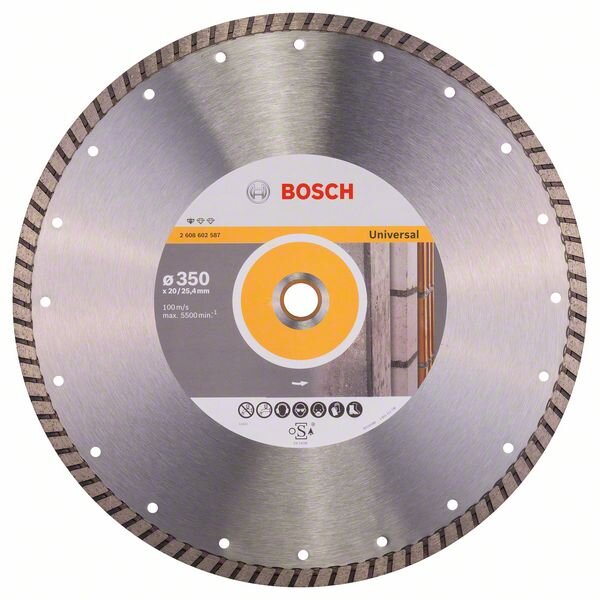 Bosch Diamanttrennscheibe Standard for Universal Turbo, 350 x 20,00/25,40 x 3 x 10