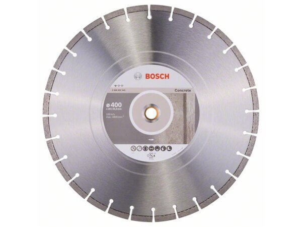 Bosch Diamanttrennscheibe Standard for Concrete, 400 x 20,00/25,40 x 3,2 x 10 mm