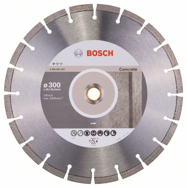 Bosch Diamanttrennscheibe Standard for Concrete, 300 x 20,00/25,40 x 2,8 x 10 mm