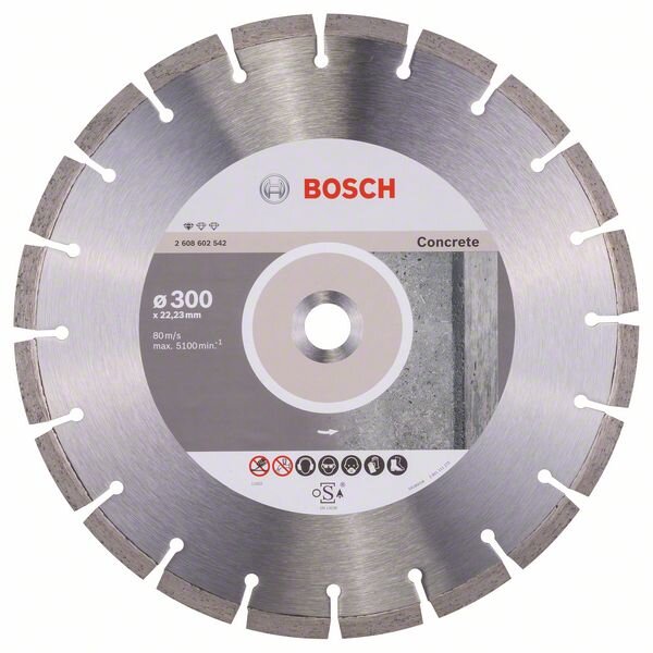 Bosch Diamanttrennscheibe Standard for Concrete, 300 x 22,23 x 3,1 x 10 mm