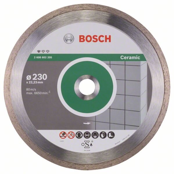 Bosch Diamanttrennscheibe Standard for Ceramic, 230 x 22,23 x 1,6 x 7 mm, 1er-Pack