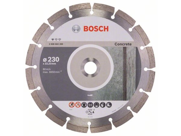 Bosch Diamanttrennscheibe Standard for Concrete, 230 x 22,23 x 2,3 x 10 mm, 1er-Pack