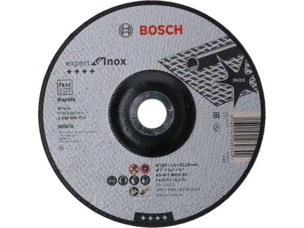 Bosch Trennscheibe gekröpft Expert for Inox - Rapido AS 46 T INOX BF, 180 mm, 1,6 mm