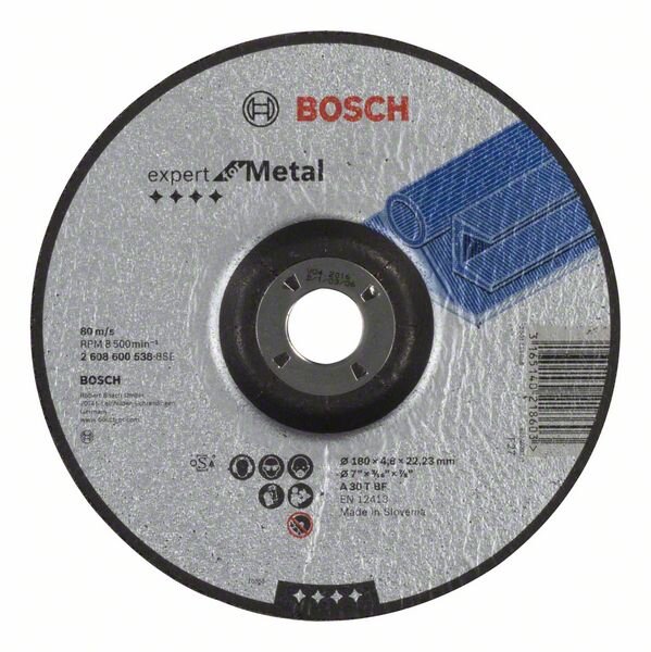 Bosch Schruppscheibe gekröpft Expert for Metal A 30 T BF, 180 mm, 22,23 mm, 4,8 mm