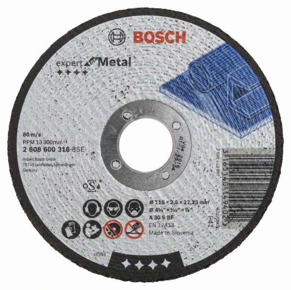 Bosch Trennscheibe gerade Expert for Metal A 30 S BF, 115 mm, 2,5 mm