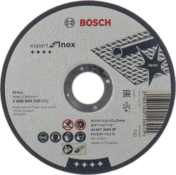 Bosch Trennscheibe gerade Expert for Inox AS 46 T INOX BF, 125 mm, 1,6 mm