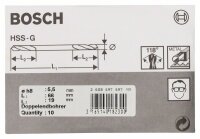 Bosch Doppelendbohrer HSS-G, 5,5 x 19 x 66 mm, 10er-Pack