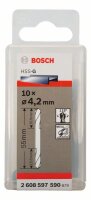 Bosch Doppelendbohrer HSS-G, 4,2 x 14 x 55 mm, 10er-Pack