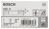 Bosch Doppelendbohrer HSS-G, 4 x 14 x 55 mm, 10er-Pack