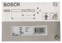 Bosch Karosseriebohrer HSS-R, DIN 1897, 9 x 40 x 84 mm, 5er-Pack