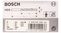 Bosch Karosseriebohrer HSS-R, DIN 1897, 4,9 x 26 x 62 mm, 10er-Pack