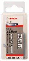 Bosch Karosseriebohrer HSS-R, DIN 1897, 2,5 x 14 x 43 mm, 10er-Pack