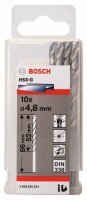 Bosch Metallbohrer HSS-G, DIN 338, Durchmesser 4,80 mm. 10er-Pack