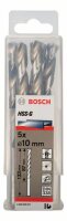 Bosch Metallbohrer HSS-G, DIN 338, Durchmesser 10,00 mm, 5er-Pack