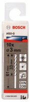 Bosch Metallbohrer HSS-G, DIN 338, 3 x 33 x 61 mm, 10er-Pack