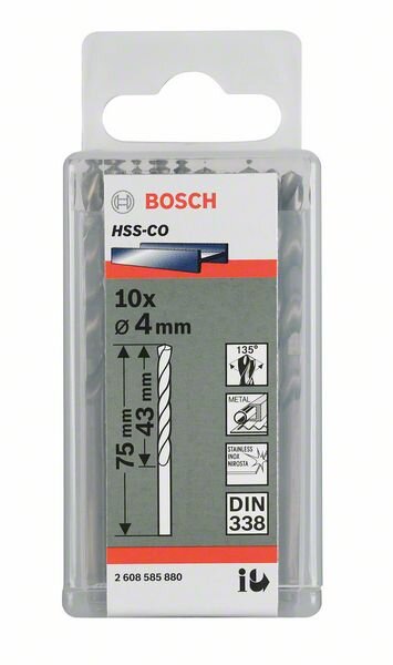 Bosch Metallbohrer HSS-Co, DIN 338, Durchmesser 7,80 mm. 10er-Pack