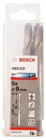 Bosch Metallbohrer HSS-Co, DIN 338, 9 x 81 x 125 mm, 5er-Pack