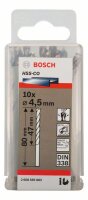 Bosch Metallbohrer HSS-Co, DIN 338, 4,5 x 47 x 80 mm, 10er-Pack