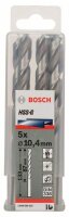 Bosch Metallbohrer HSS-G, DIN 338, 10,4 x 87 x 133 mm, 5er-Pack