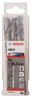 Bosch Metallbohrer HSS-G, DIN 338, 10,3 x 87 x 133 mm, 5er-Pack