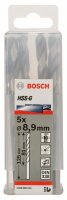 Bosch Metallbohrer HSS-G, DIN 338, 8,9 x 81 x 125 mm, 5er-Pack