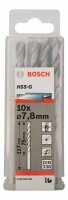 Bosch Metallbohrer HSS-G, DIN 338, 7,8 x 75 x 117 mm, 10er-Pack