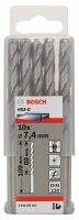 Bosch Metallbohrer HSS-G, DIN 338, 7,4 x 69 x 109 mm, 10er-Pack