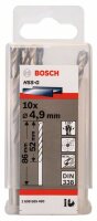 Bosch Metallbohrer HSS-G, DIN 338, 4,9 x 52 x 86 mm, 10er-Pack