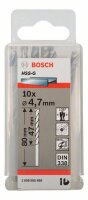 Bosch Metallbohrer HSS-G, DIN 338, 4,7 x 47 x 80 mm, 10er-Pack