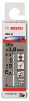 Bosch Metallbohrer HSS-G, DIN 338, 3,8 x 43 x 75 mm, 10er-Pack