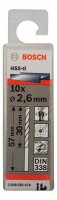 Bosch Metallbohrer HSS-G, DIN 338, 2,6 x 30 x 57 mm, 10er-Pack