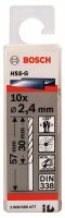 Bosch Metallbohrer HSS-G, DIN 338, 2,4 x 30 x 57 mm, 10er-Pack