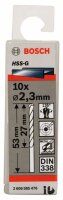 Bosch Metallbohrer HSS-G, DIN 338, 2,3 x 27 x 53 mm, 10er-Pack