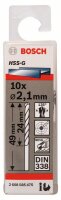 Bosch Metallbohrer HSS-G, DIN 338, 2,1 x 24 x 49 mm, 10er-Pack