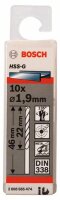 Bosch Metallbohrer HSS-G, DIN 338, 1,9 x 22 x 46 mm, 10er-Pack