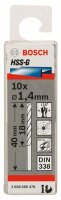 Bosch Metallbohrer HSS-G, DIN 338, 1,4 x 18 x 40 mm, 10er-Pack