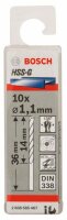 Bosch Metallbohrer HSS-G, DIN 338, 1,1 x 14 x 36 mm, 10er-Pack