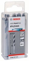 Bosch Metallspiralbohrer HSS PointTeQ, DIN 338, 4,3 mm, 10er-Pack