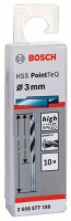 Bosch Metallspiralbohrer HSS PointTeQ, DIN 338, 3,0 mm, 10er-Pack