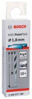 Bosch Metallspiralbohrer HSS PointTeQ, DIN 338, 1,8 mm, 10er-Pack