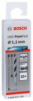 Bosch Metallspiralbohrer HSS PointTeQ, DIN 338, 1,1 mm, 10er-Pack