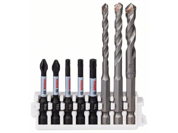 Bosch Hex-9 Ceramic, 5/6/8 mm, Impact Power-Bit, 50 mm PH2, PZ2, T20, T25, T30