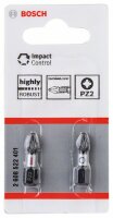 Bosch Impact Control Schrauberbit, 25 mm, 2xPZ2....