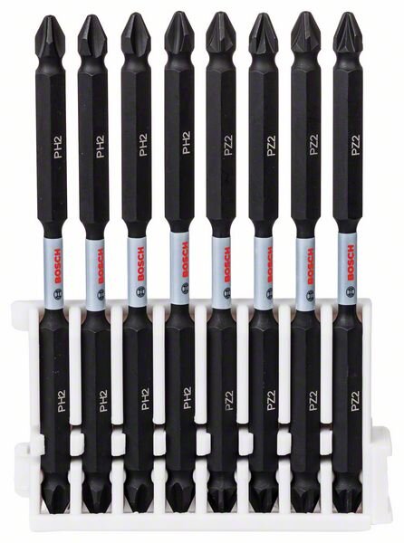 Bosch Doppelklingen Schrauberbit-Set Impact Control, 8-teilig, 4 x PH2, 4 x PZ2,110 mm