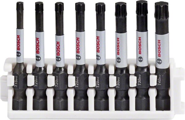 Bosch Schrauberbit Impact Control Power Bit Pack, 8-tlg. T15, T40, je 2x T20, T25, T30