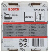 Bosch Senkkopf-Stift SK64 50G, 1,6 mm, 50 mm, verzinkt,...