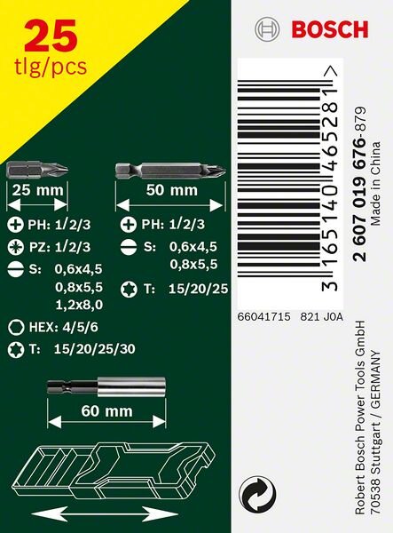 Bosch Mini-X-Line-Schrauberbit-Set, 25-teilig