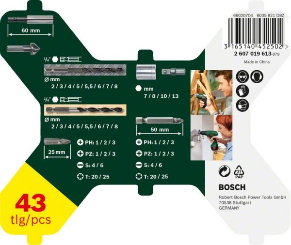 Bosch Sechskantbohrer X-Line-Set, 43 teilig